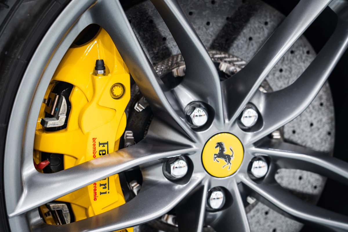Forged wheel and yellow brake caliper